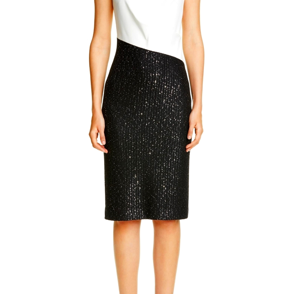 Glittering Sequin Rib Knit Dress